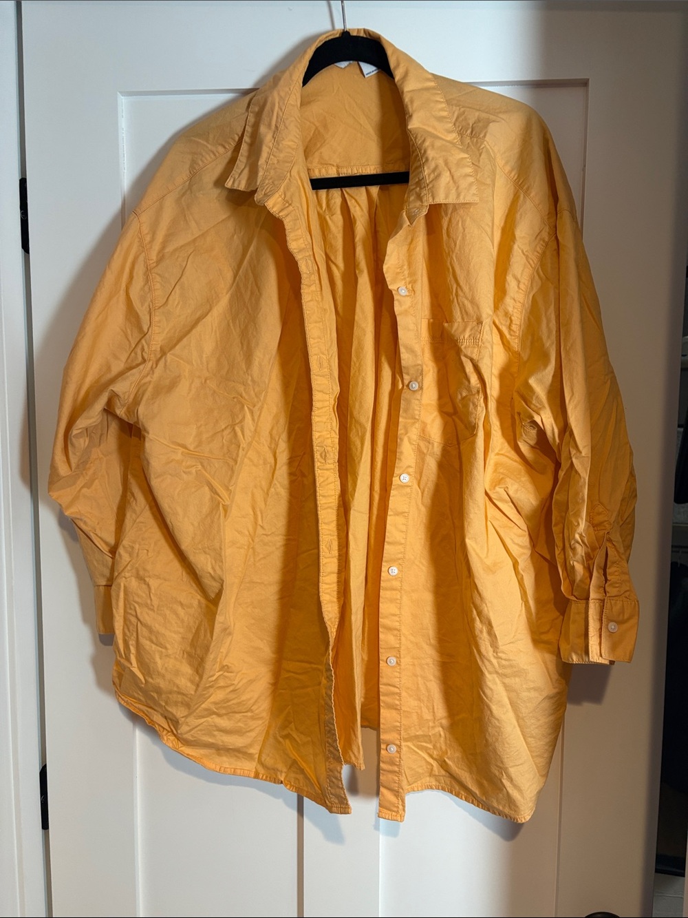 Old Navy The Boyfriend Shirt Lightweight Orange Button-Up Shirt